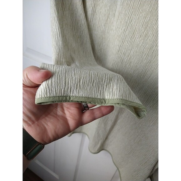 Pure Jill Woman M Light Sage Green Knit Texted Linen Blend Blouse - Picture 5 of 9